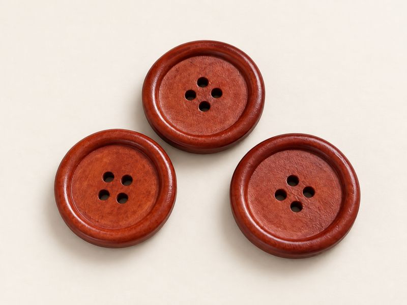 Drevený gombík štvordierkový - 24 mm - čerešňa