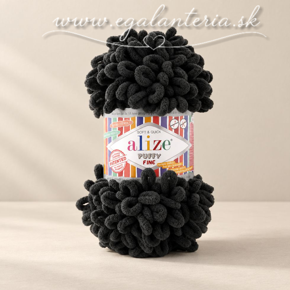 Alize Puffy Fine 1060 - matná čierna